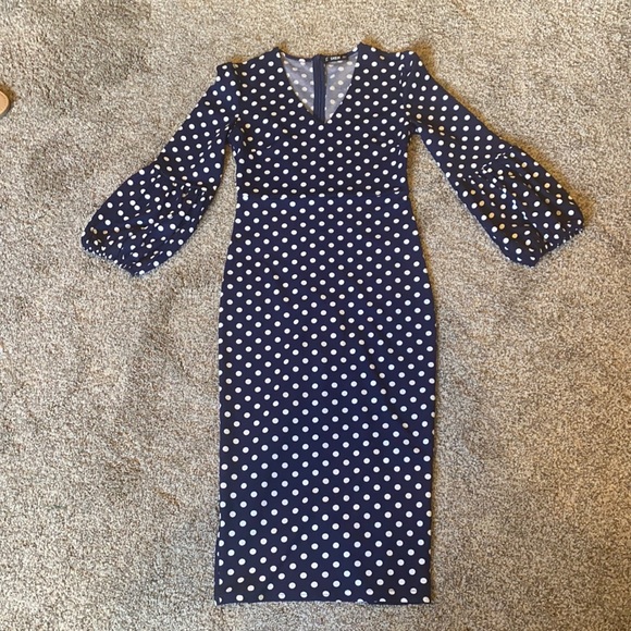 SHEIN Dresses & Skirts - Navy Blue Polka Dot Dress